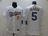 Dodgers 5 Corey Seager White Nike 2021 Gold Program Flexbase Jersey,baseball caps,new era cap wholesale,wholesale hats